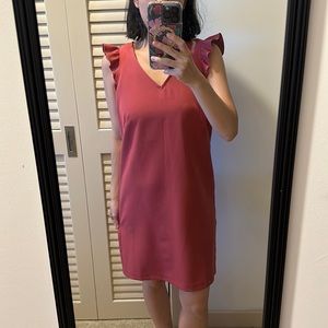 💜5 for $25 Ann Taylor loft pink ruffle sheath dress